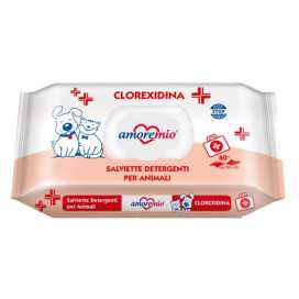 Toallitas humedas Clorhexidina Amoremio (40uds) Higiene y salud Perro Patitas&co