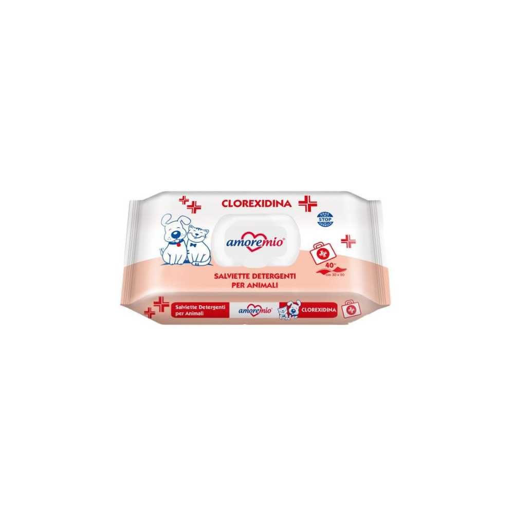 Toallitas humedas Clorhexidina Amoremio (40uds) Higiene y salud Perro Patitas&co Toallitas humedas Clorhexidina Amoremio (40uds) Higiene y salud Perro Patitas&co