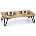Comedero Madera Elevado Linga para Perro y Gato (2x160ml)
