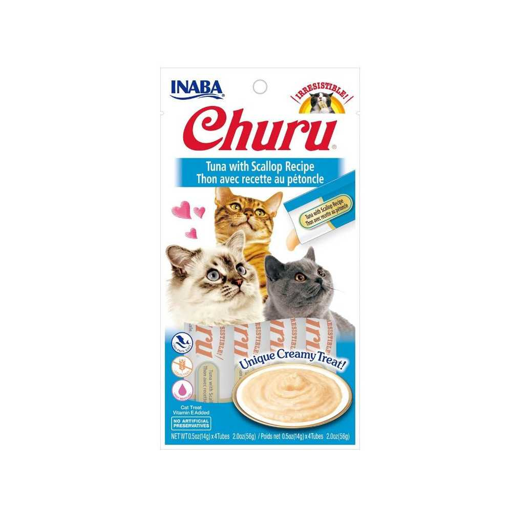 Churu Atun con vieiras (4x14g) Snacks Natural Gatos Snacks Patitas&co Churu Atun con vieiras (4x14g) Snacks Natural Gatos Snacks Patitas&co