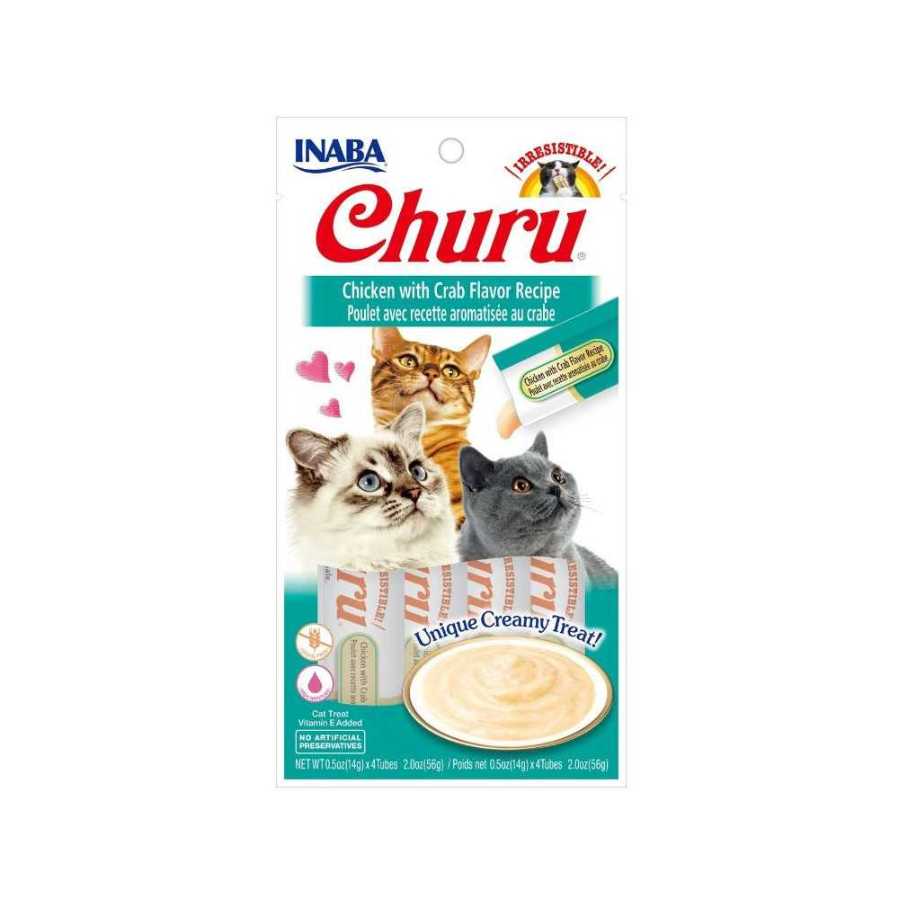 Churu Pollo con cangrejo (4x14g) Snack Natural Gatos Snacks Patitas&co Churu Pollo con cangrejo (4x14g) Snack Natural Gatos Snacks Patitas&co