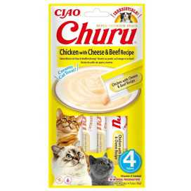 Churu Pollo con Queso y Ternera (4x14g) Snacks Gatos Snacks Patitas&co