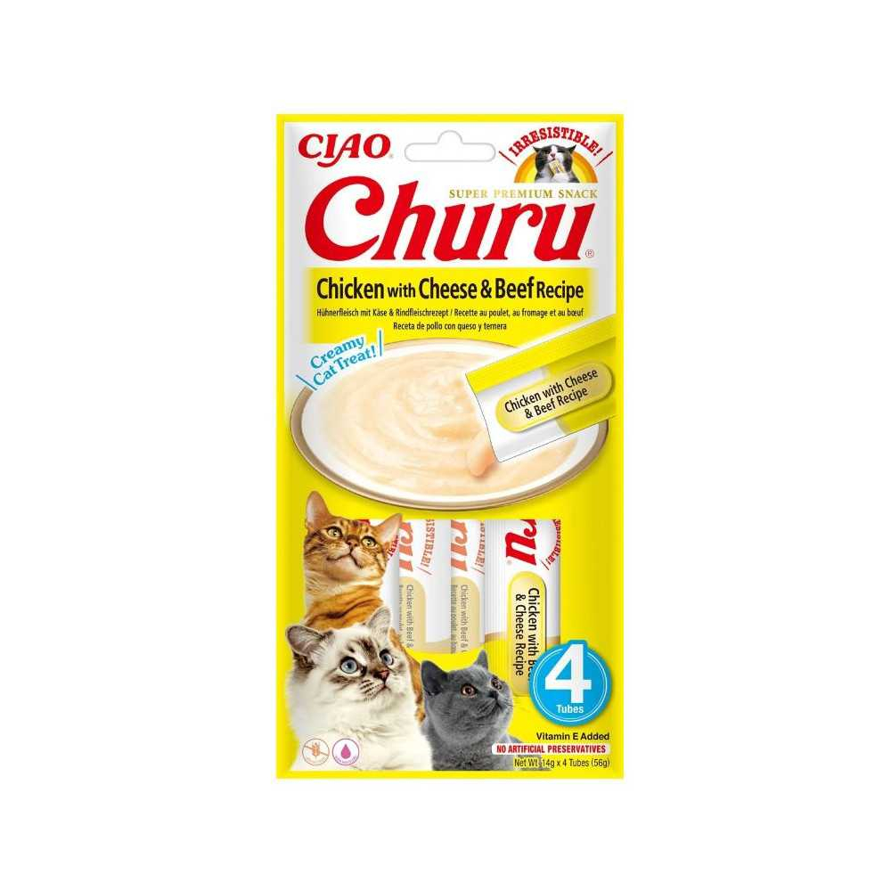 Churu Pollo con Queso y Ternera (4x14g) Snacks Gatos Snacks Patitas&co Churu Pollo con Queso y Ternera (4x14g) Snacks Gatos Snacks Patitas&co