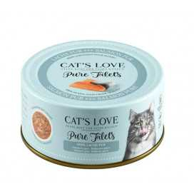 Cats Love Puro Filetes de Salmon (100g) Gatos Comida húmeda para gatos Patitas&co