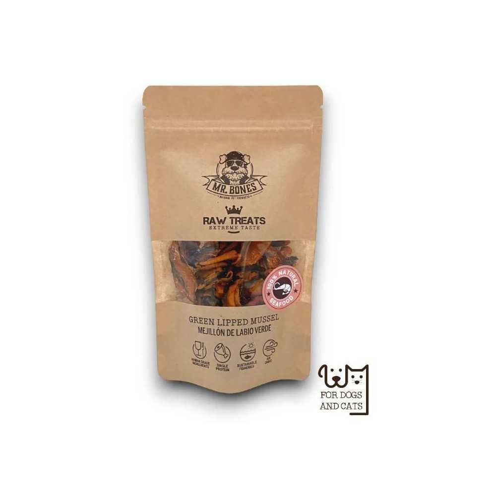 Mr. Bones Mejillon de Labio Verde deshidratado Snacks Saludables para Perros Patitas&co Mr. Bones Mejillon de Labio Verde deshidratado Snacks Saludables para Perros Patitas&co