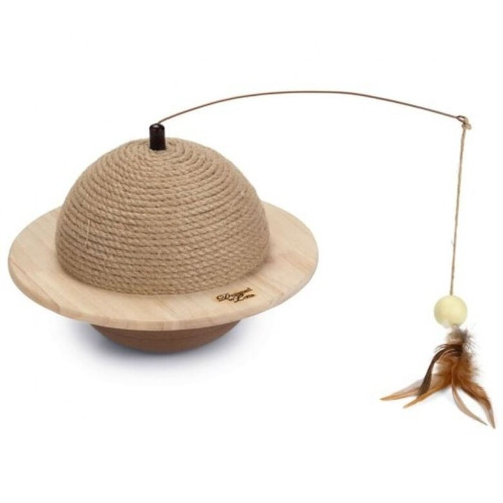 Rascador de Madera Esfera Wiggly con Plumas Gato Juguetes Patitas&co Rascador de Madera Esfera Wiggly con Plumas Gato Juguetes Patitas&co
