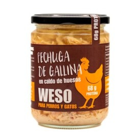 Weso Pechuga de Gallina en Caldo 400g Caldo para Perros Patitas&co