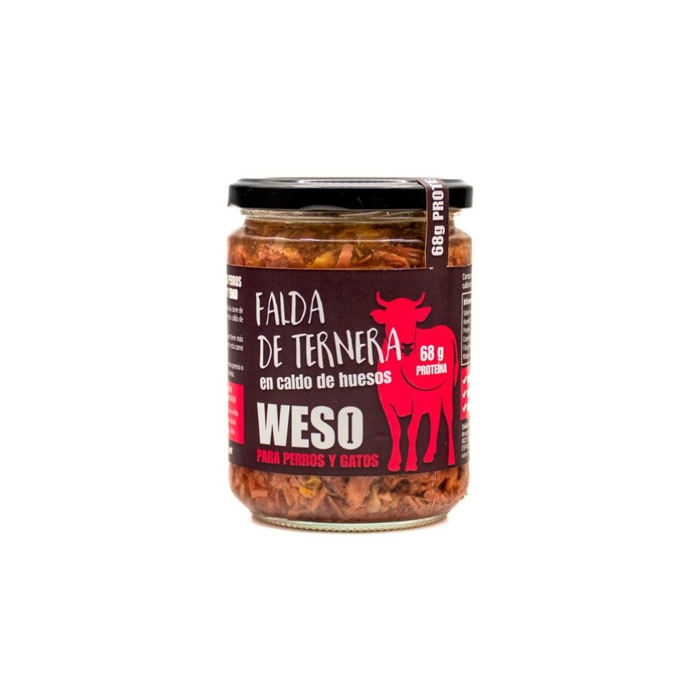 Weso Falda de Ternera en Caldo 400g Caldo para Perros Patitas&co Weso Falda de Ternera en Caldo 400g Caldo para Perros Patitas&co