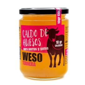Weso Caldo de Huesos de Ternera 400g Caldo para Perros Patitas&co