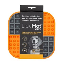 Alfombra de Lamido LickiMat Slomo Naranja Comederos y Bebederos para perros Patitas&co