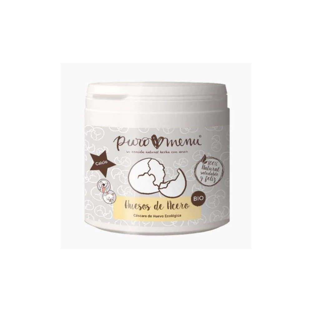 Suplemento Huesos de Acero PuroMenu (Cascara de Huevo BIO) Suplementación Natural Patitas&co Suplemento Huesos de Acero PuroMenu (Cascara de Huevo BIO) Suplementación Natural Patitas&co