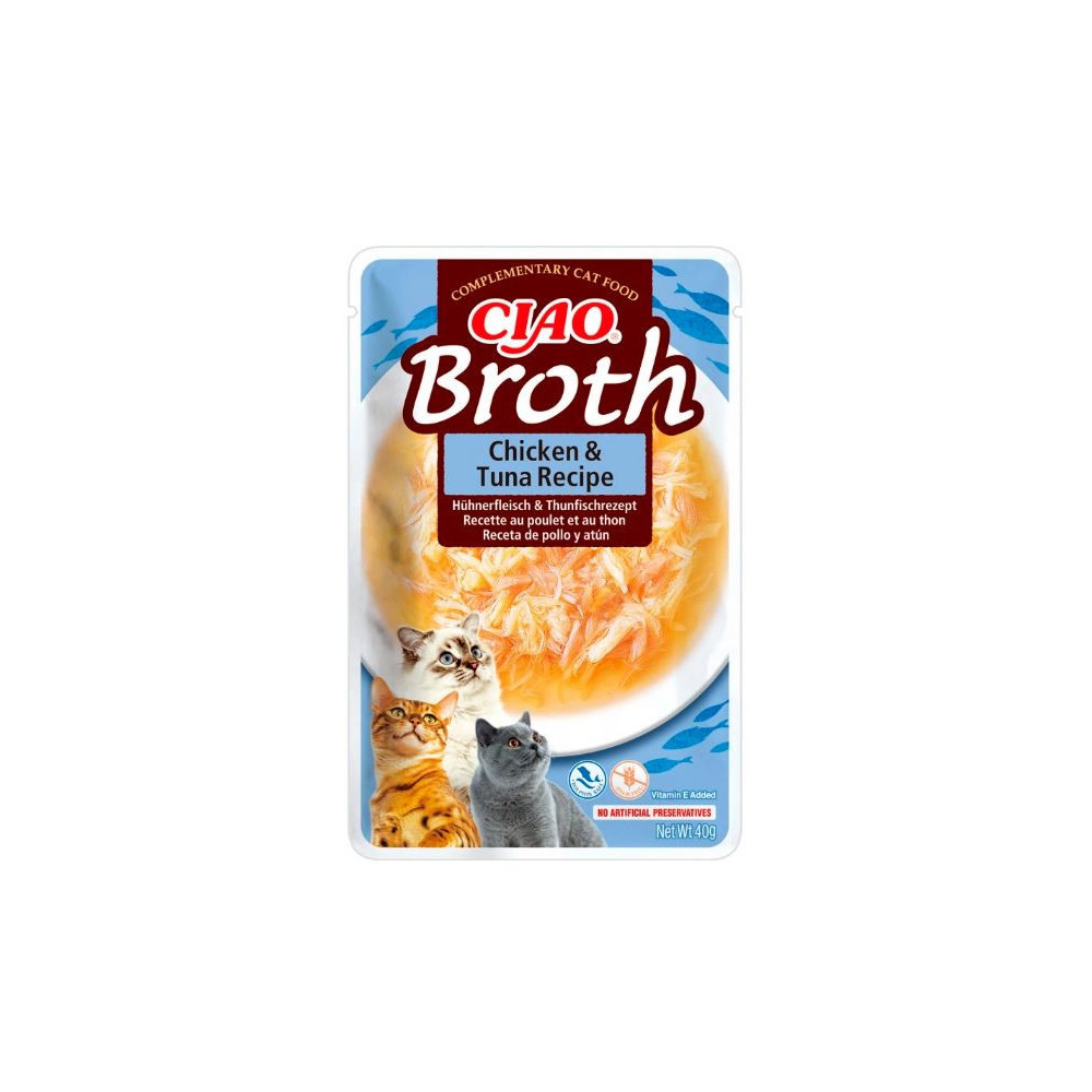 Churu Ciao Caldo de Pollo con Atun para Gatos Comida húmeda para gatos Patitas&co Churu Ciao Caldo de Pollo con Atun para Gatos Comida húmeda para gatos Patitas&co