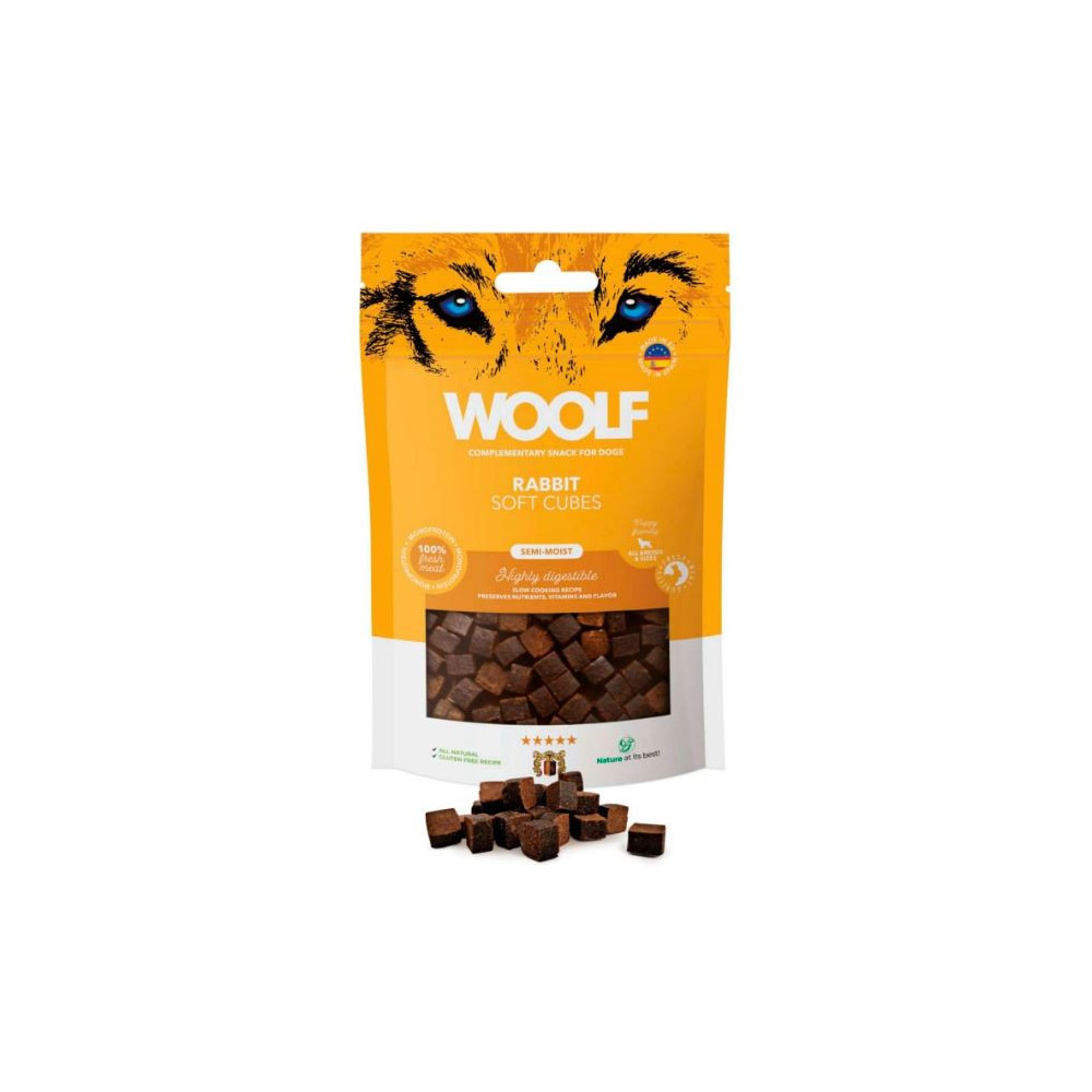 Woolf Cubitos de Conejo Semihumedos 100g Snacks Saludables para Perros Patitas&co Woolf Cubitos de Conejo Semihumedos 100g Snacks Saludables para Perros Patitas&co