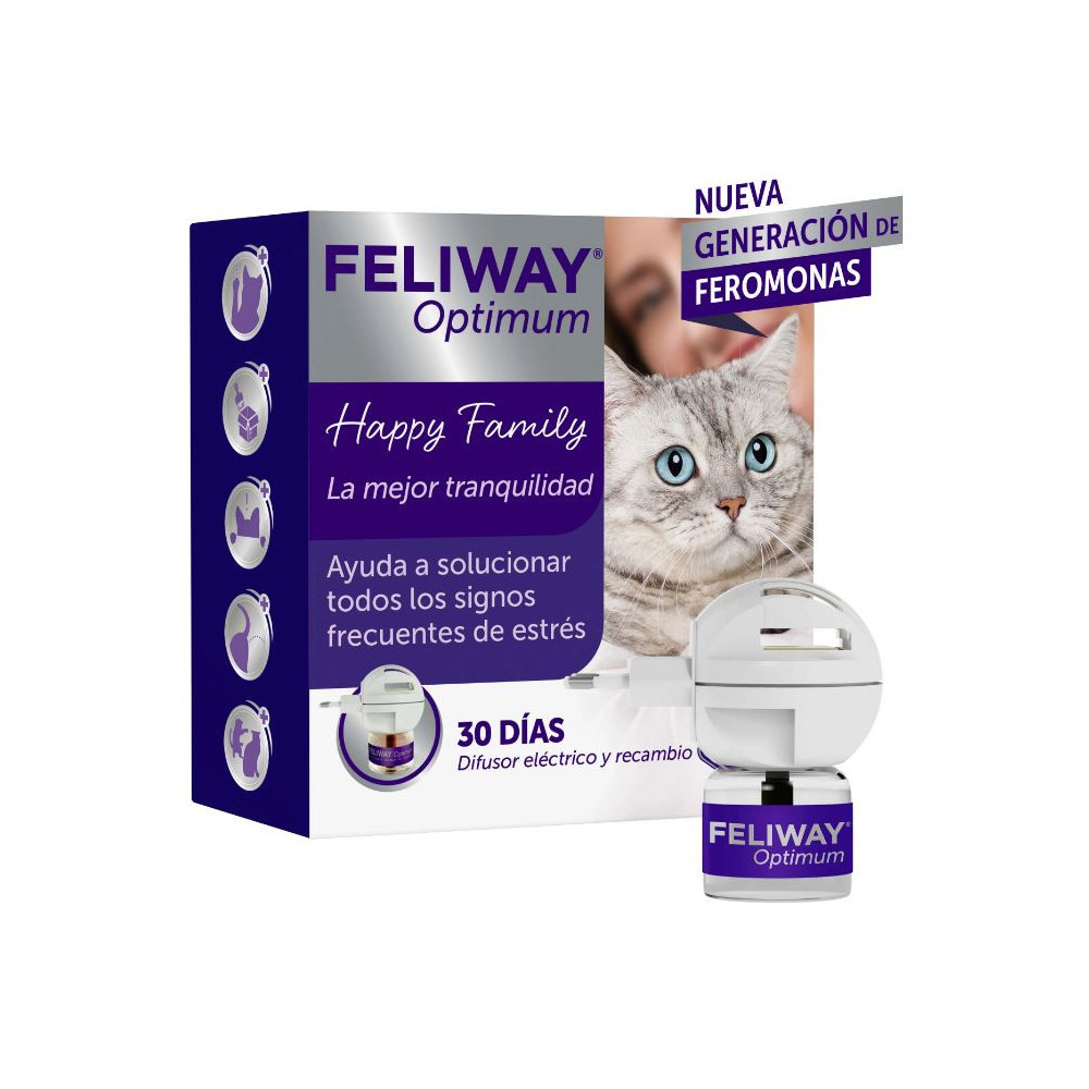 Feliway Optimum Difusor + Recambio 48ml 1 Mes Feromonas para Gatos Patitas&co Feliway Optimum Difusor + Recambio 48ml 1 Mes Feromonas para Gatos Patitas&co