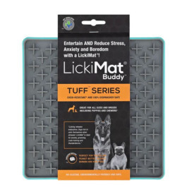 Alfombra de Lamido LickiMat Tuff Buddy Azul Comederos y Bebederos para perros Patitas&co