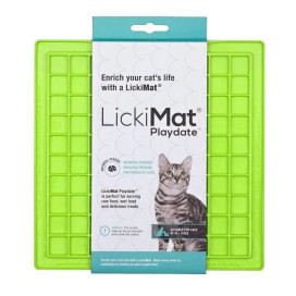Alfombra de Lamido Lickimat Playdate Verde Gato Comederos y Bebederos Patitas&co