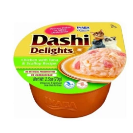 Inaba Dashi Pollo, Atun y Vieiras Gatos Comida húmeda Patitas&co
