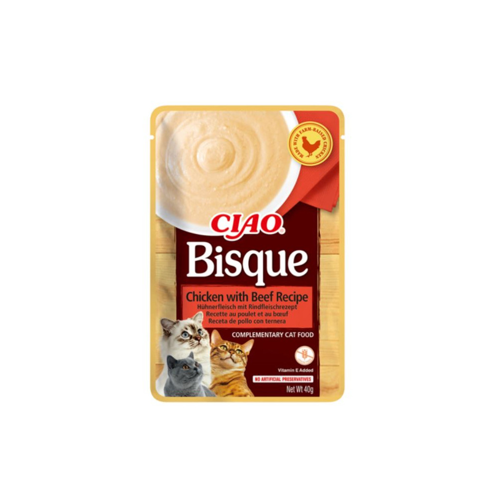 Ciao Bisque Pollo con Ternera para Gatos Snacks para Gatos Patitas&co Ciao Bisque Pollo con Ternera para Gatos Snacks para Gatos Patitas&co