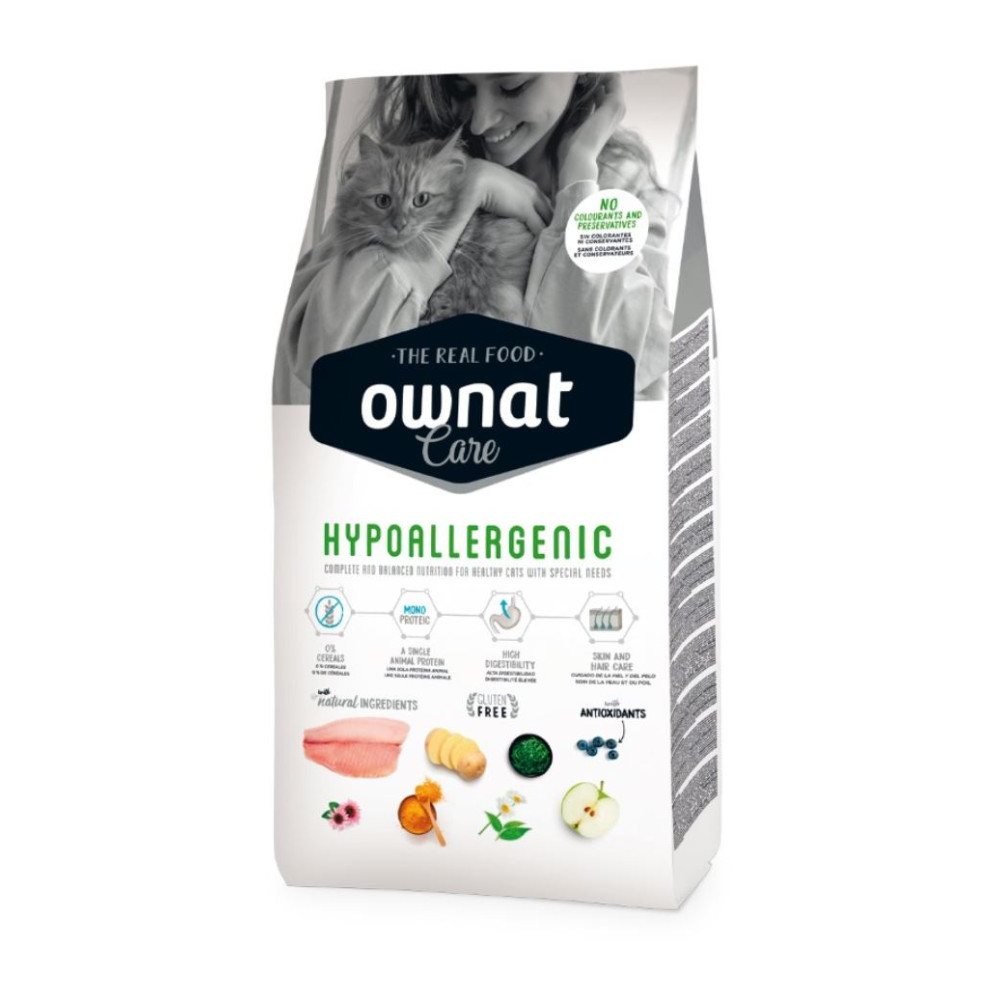 Ownat Care Hypoallergenic Pienso Natural para Gato Pienso seco Patitas&co Ownat Care Hypoallergenic Pienso Natural para Gato Pienso seco Patitas&co