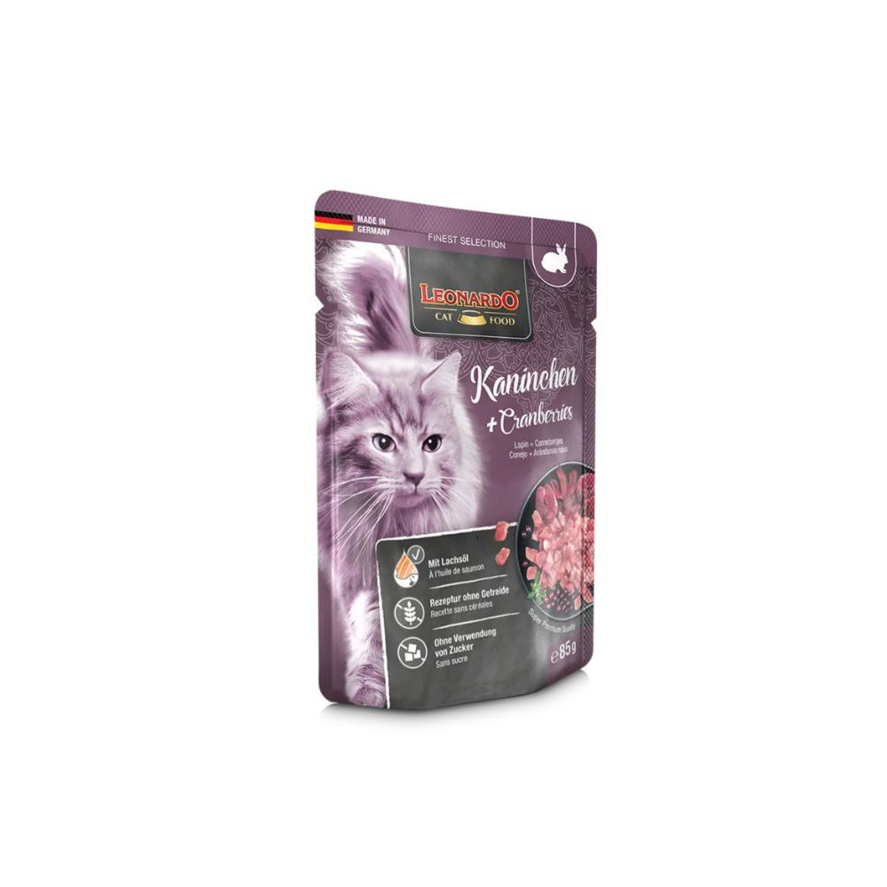 Leonardo Comida Humeda Conejo y Arandanos Gato Comida húmeda para gatos Patitas&co Leonardo Comida Humeda Conejo y Arandanos Gato Comida húmeda para gatos Patitas&co