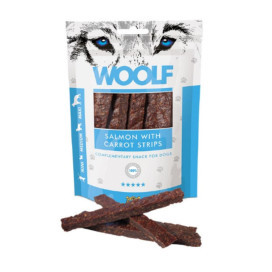 Woolf Tiras de Salmon y Zanahoria para Perros y Gatos Snacks Patitas&co