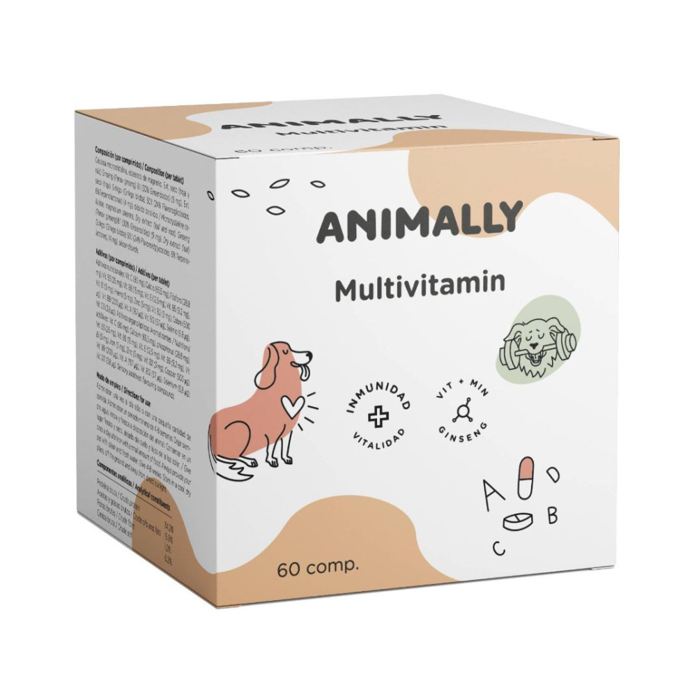 Multivitamin Animally - 60 comprimidos Perro y Gato Suplementos Perro Patitas&co Multivitamin Animally - 60 comprimidos Perro y Gato Suplementos Perro Patitas&co
