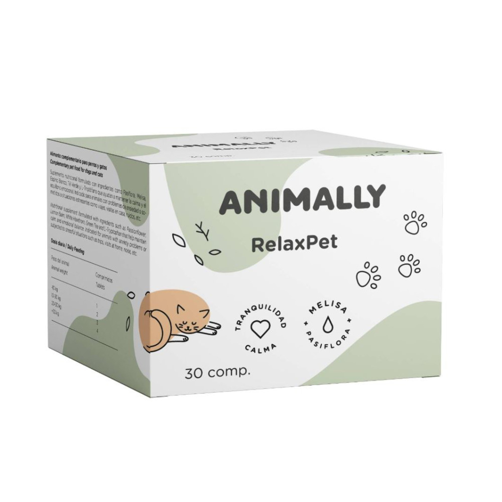 RelaxPet Animally - 30 comprimidos Perro y Gato Perros con ansiedad Patitas&co RelaxPet Animally - 30 comprimidos Perro y Gato Perros con ansiedad Patitas&co