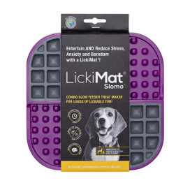 Alfombra de Lamido LickiMat Slomo Lila Comederos y Bebederos para perros Patitas&co