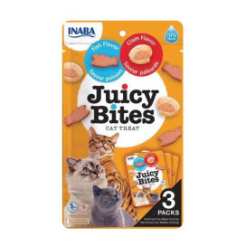 Inaba Juicy Bites Snacks Húmedos Pescado y Almejas Snacks Patitas&co