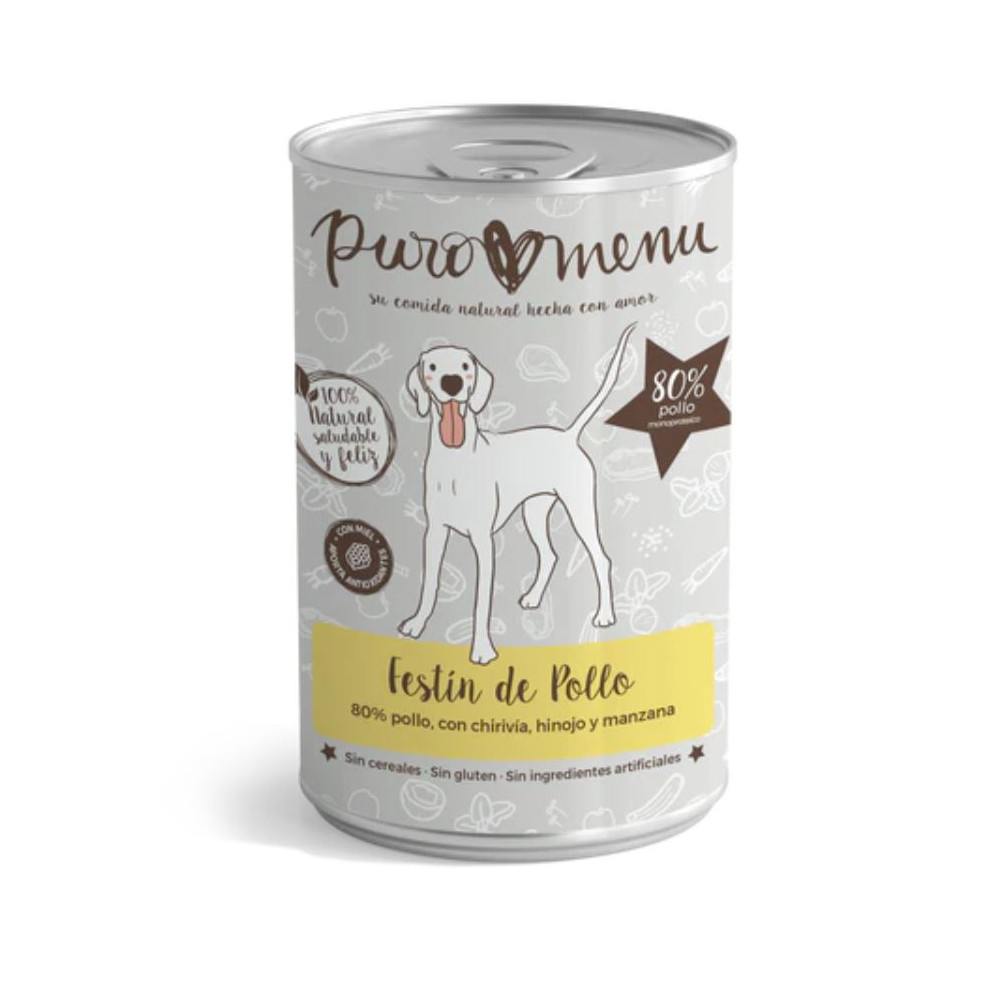 PuroMenu Lata Festin de Pollo para Perro Comida húmeda para Perros Patitas&co PuroMenu Lata Festin de Pollo para Perro Comida húmeda para Perros Patitas&co