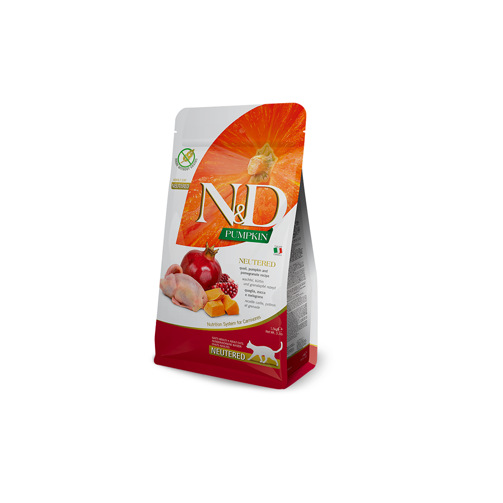 Farmina ND Pumpkin Pienso Natural Codorniz Gatos Esterilizados Pienso para gatos Patitas&co Farmina ND Pumpkin Pienso Natural Codorniz Gatos Esterilizados Pienso para gatos Patitas&co