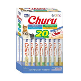 Churu Ciao Pack Snacks 20 tubos de atun 4 variedades Gato Snacks para Gatos Patitas&co