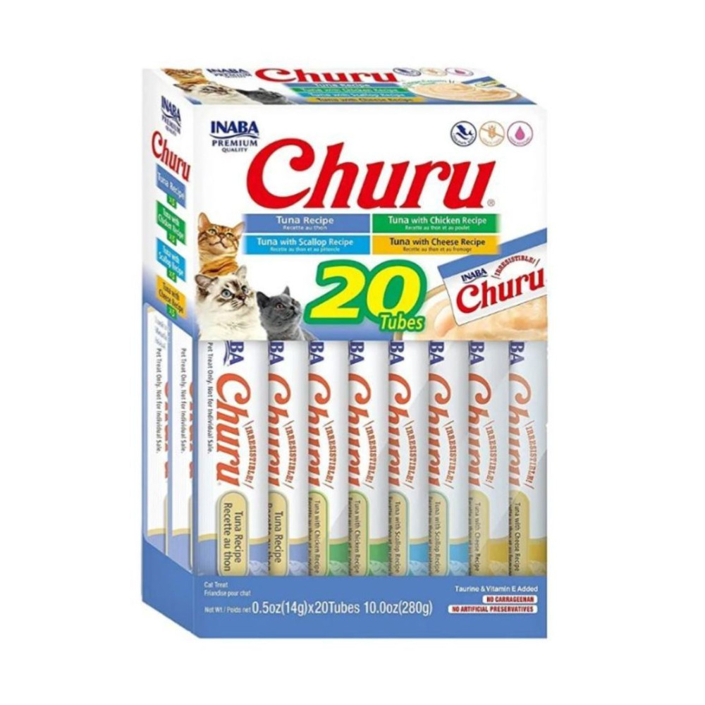 Churu Ciao Pack Snacks 20 tubos de atun 4 variedades Gato Snacks para Gatos Patitas&co Churu Ciao Pack Snacks 20 tubos de atun 4 variedades Gato Snacks para Gatos Patitas&co