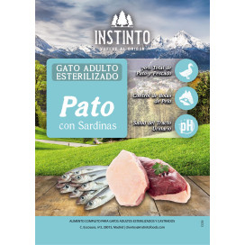 Instinto Pienso Natural Pato con Sardinas para Gato Esterilizado Pienso para gatos Patitas&co Instinto Pienso Natural Pato con Sardinas para Gato Esterilizado Pienso para gatos Patitas&co