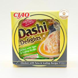 Inaba Dashi Delights Pollo, Atun y Vieiras Gatos Comida húmeda para gatos Patitas&co Inaba Dashi Delights Pollo, Atun y Vieiras Gatos Comida húmeda para gatos Patitas&co