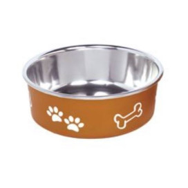 Comedero Acero Inoxidable Huellas Cobre Comederos y Bebederos para perros Patitas&co