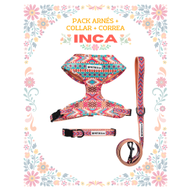 Pack Patitas Inca Arnes + Collar + Correa Collar, Correa y Arnes Perro Patitas&co Pack Patitas Inca Arnes + Collar + Correa Collar, Correa y Arnes Perro Patitas&co