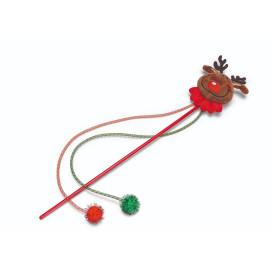 Beeztees Juguete Reno Navideño con Caña para Gato Especial navidad Patitas&co