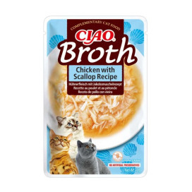 Churu Ciao Caldo de Pollo con Vieiras Gato Caldo para gatos Patitas&co