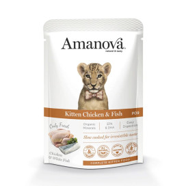 Amanova Alimento Húmedo Kitten Pollo y Pescado para Gatito Comida húmeda para gatos Patitas&co