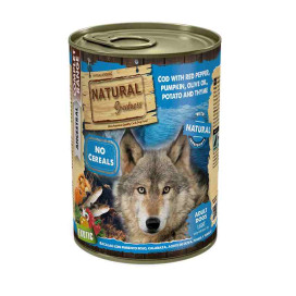 Natural Greatness Lata Bacalao, Pimiento rojo y Calabaza 390g Perro Comida húmeda para Perros Patitas&co