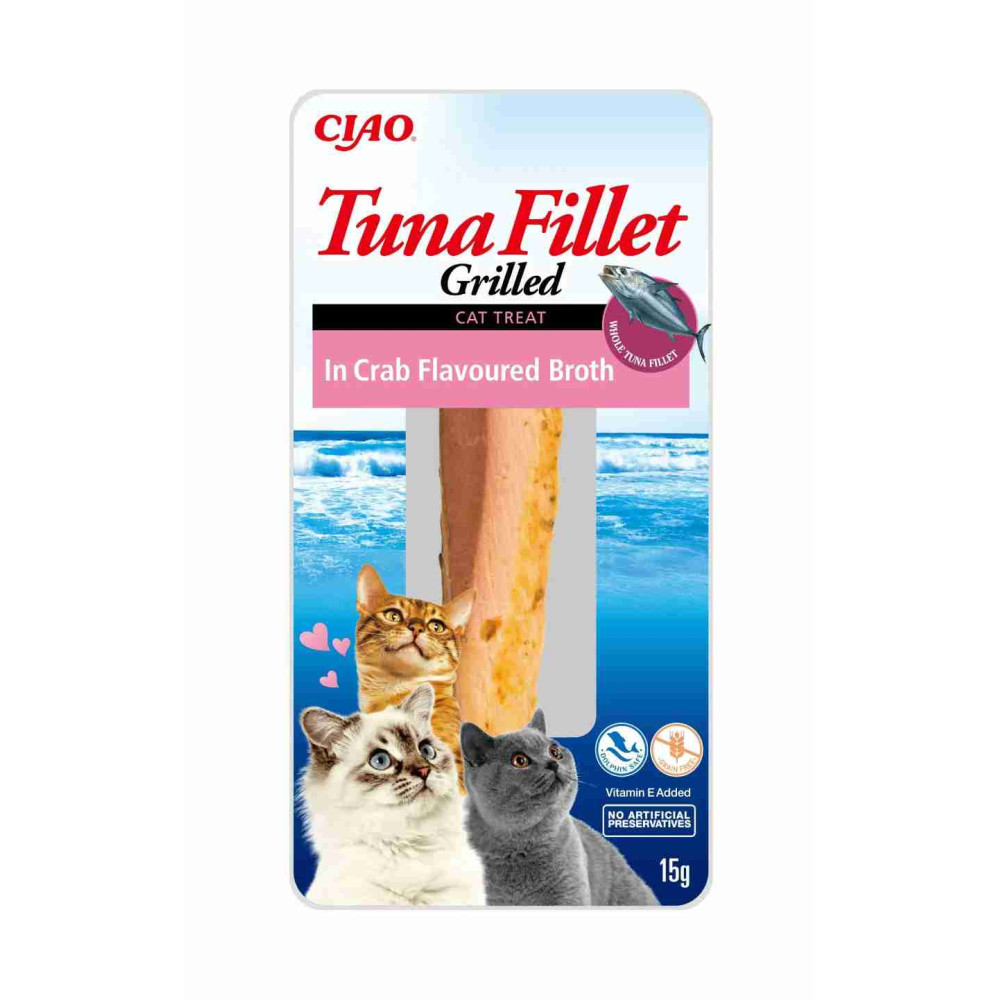 Churu Ciao Filete de Atun en Caldo de Cangrejo para Gato Snacks para Gatos Patitas&co