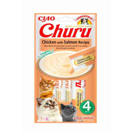 Churu Ciao Snacks Pollo con Salmon 4x12g Gatos Snacks para Gatos Patitas&co