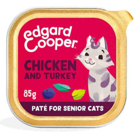Edgard and Cooper Tarrina Pollo y Pavo Senior 85g Gatos Comida húmeda para gatos Patitas&co