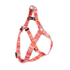 Arnes Flamingo Step & Go SyB Naranja-Rosa-Blanco para Perro Collar, Correa y Arnes Perro Patitas&co