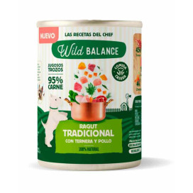 Wild Balance Lata Ragut Ternera y Pollo 400g Perro Comida húmeda para Perros Patitas&co