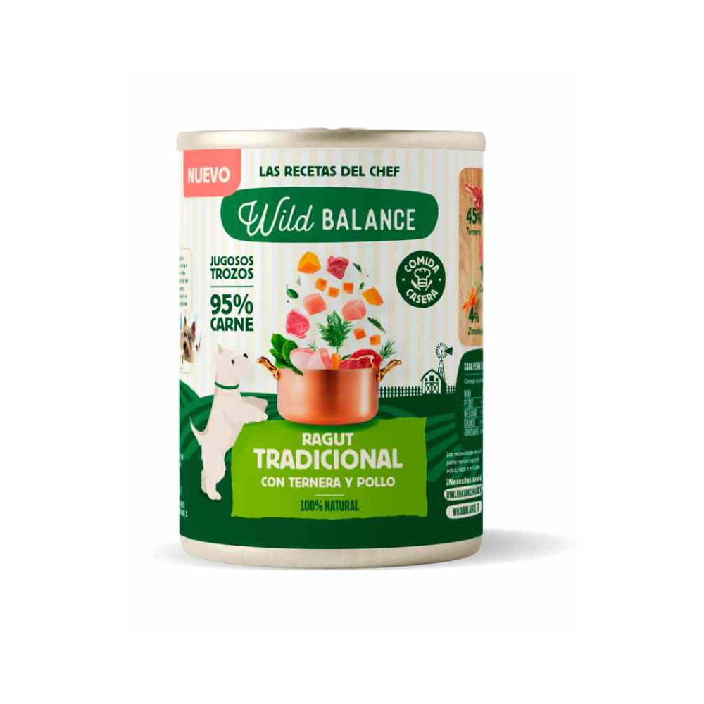 Wild Balance Lata Ragut Ternera y Pollo 400g Perro Comida húmeda para Perros Patitas&co Wild Balance Lata Ragut Ternera y Pollo 400g Perro Comida húmeda para Perros Patitas&co
