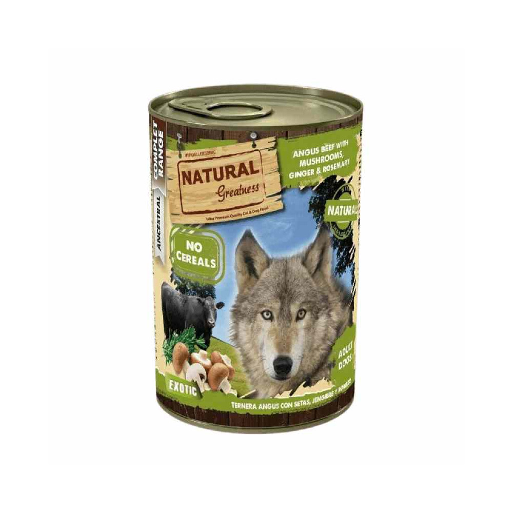 Natural Greatness Lata Angus con Setas Comida Humeda 400g Perro Comida húmeda para Perros Patitas&co Natural Greatness Lata Angus con Setas Comida Humeda 400g Perro Comida húmeda para Perros Patitas&co