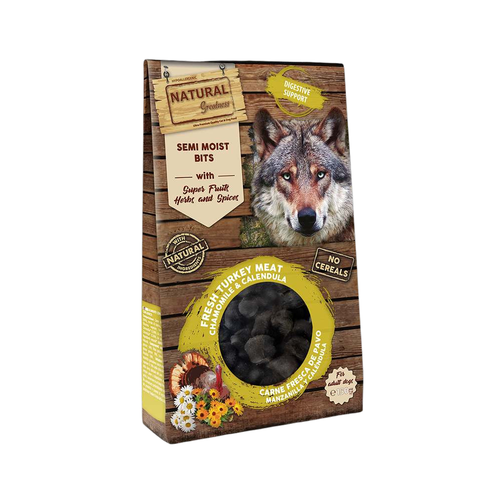 Natural Greatness Bits Pavo y Manzanilla para Perro Snacks Saludables para Perros Patitas&co Natural Greatness Bits Pavo y Manzanilla para Perro Snacks Saludables para Perros Patitas&co