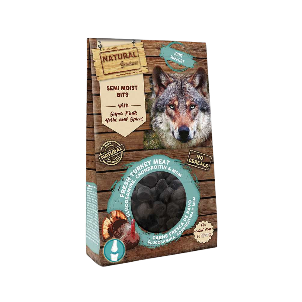 Natural Greatness Bits Pavo y Glucosamina para Perro Snacks Saludables para Perros Patitas&co Natural Greatness Bits Pavo y Glucosamina para Perro Snacks Saludables para Perros Patitas&co